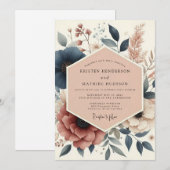 Invitation Mariage Botanique de Bois Naval (Devant / Derrière)