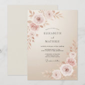 Invitation Mariage Botanique de Champagne Millésimé (Devant / Derrière)