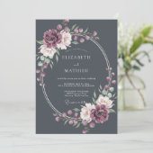 Invitation Mariage Botanique de Charbon de Minuit (Debout devant)
