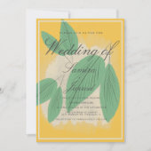 Invitation Mariage botanique de citron et de feuille dessinés (Devant)
