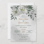 Invitation mariage botanique de fleurs blanches romantiques (Devant)