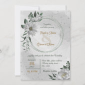 Invitation mariage botanique de fleurs blanches romantiques (Devant)