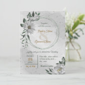 Invitation mariage botanique de fleurs blanches romantiques (Debout devant)