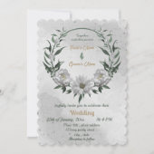 Invitation mariage botanique de fleurs blanches romantiques (Devant)