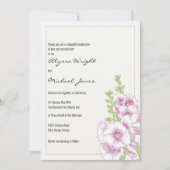 Invitation Mariage botanique de fleurs vert menthe blanche (Devant)