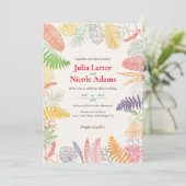 Invitation Mariage botanique de forêt tropicale à l'Hibiscus (Debout devant)