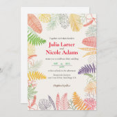 Invitation Mariage botanique de forêt tropicale à l'Hibiscus (Devant / Derrière)