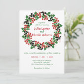 Invitation Mariage botanique de fruits rouges noirs (Debout devant)