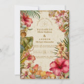 Invitation Mariage Botanique de Hibiscus Tropical (Devant)