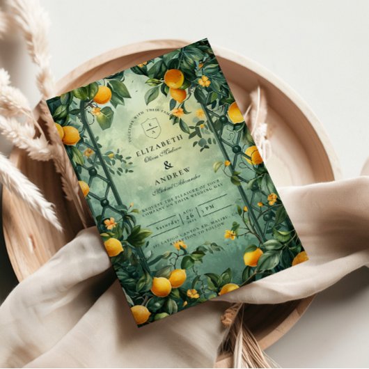 Invitation Mariage Botanique de Jardin de Citron
