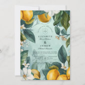 Invitation Mariage Botanique de Jardin de Citron (Devant)