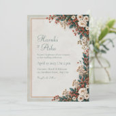 Invitation Mariage botanique de la baie de corail (Debout devant)