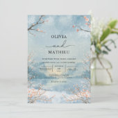 Invitation Mariage botanique de la branche Frosty (Debout devant)