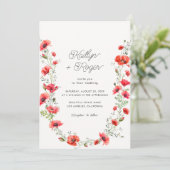 Invitation Mariage botanique de la fleur de printemps du pavo (Debout devant)