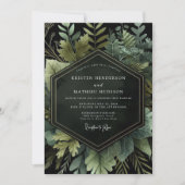 Invitation Mariage botanique de la forêt émeraude (Devant)