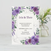 Invitation Mariage botanique de la jacinthe des bois (Debout devant)