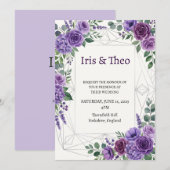 Invitation Mariage botanique de la jacinthe des bois (Devant / Derrière)