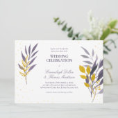 Invitation Mariage botanique de la Parties scintillant d'or v (Debout devant)