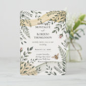 Invitation Mariage botanique de l'abeille et de l'olive Hérit (Debout devant)
