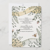 Invitation Mariage botanique de l'abeille et de l'olive Hérit (Dos)