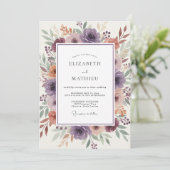 Invitation Mariage botanique de lavande en fleurs (Debout devant)