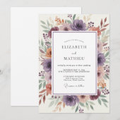 Invitation Mariage botanique de lavande en fleurs (Devant / Derrière)