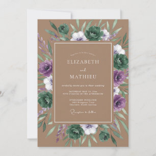Invitation Mariage Botanique de Lavande en Forêt