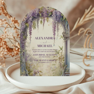 Invitation Mariage botanique de lavande Wisteria