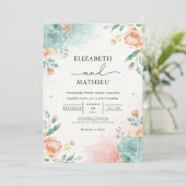 Invitation Mariage botanique de lave-fleurs douce (Debout devant)