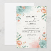 Invitation Mariage botanique de lave-fleurs douce (Devant / Derrière)