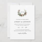 Invitation Mariage botanique de Noël (Devant)