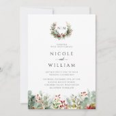 Invitation Mariage botanique de Noël (Devant)
