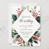 Invitation Mariage botanique de Noël (Devant)