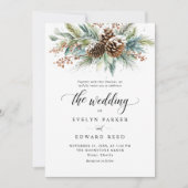 Invitation Mariage botanique de Noël d'hiver (Devant)