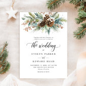 Invitation Mariage botanique de Noël d'hiver