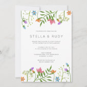 Invitation Mariage botanique de pays fleur sauvage (Devant)