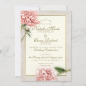 Invitation Mariage botanique de Pink Peony (Devant)