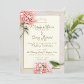 Invitation Mariage botanique de Pink Peony (Debout devant)