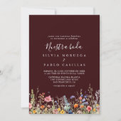 Invitation Mariage Botanique de Prairie Rustique Nuestra Boda (Devant)