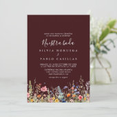Invitation Mariage Botanique de Prairie Rustique Nuestra Boda (Debout devant)