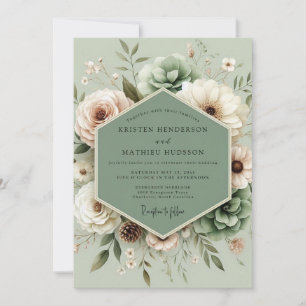 Invitation Mariage Botanique de Succulentes de Sauge