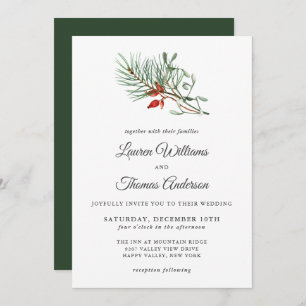 Invitation Mariage botanique de vacances simple