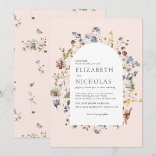 Invitation Mariage botanique de verdure de fleur sauvage 