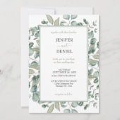 Invitation Mariage botanique de verdure d'eucalyptus (Devant)