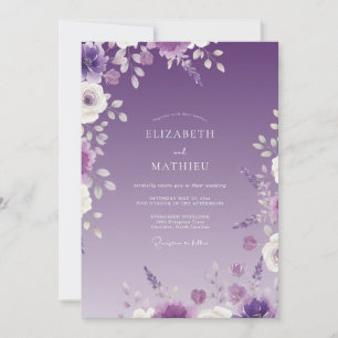 Invitation Mariage Botanique Délicat Améthyste