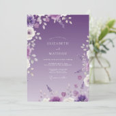 Invitation Mariage Botanique Délicat Améthyste (Debout devant)