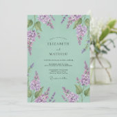 Invitation Mariage Botanique Délicat Menthe (Debout devant)