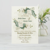 Invitation mariage botanique des fleurs blanches sauge (Debout devant)