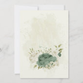 Invitation mariage botanique des fleurs blanches sauge (Dos)