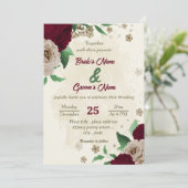 Invitation Mariage botanique des fleurs de champagne de Bourg (Debout devant)